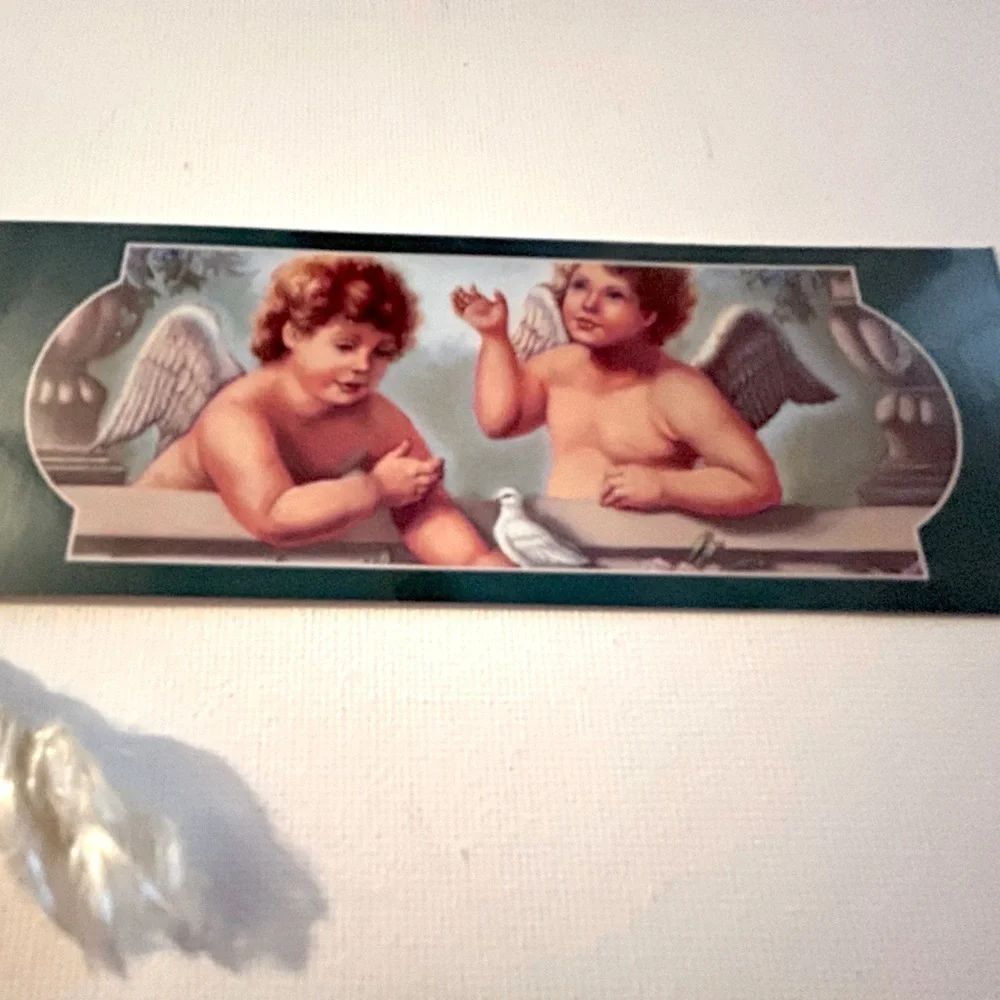 Vintage Judy Gibson Cherubs Bookmark & 1994 Cherub Stickers Collectible Set of 2